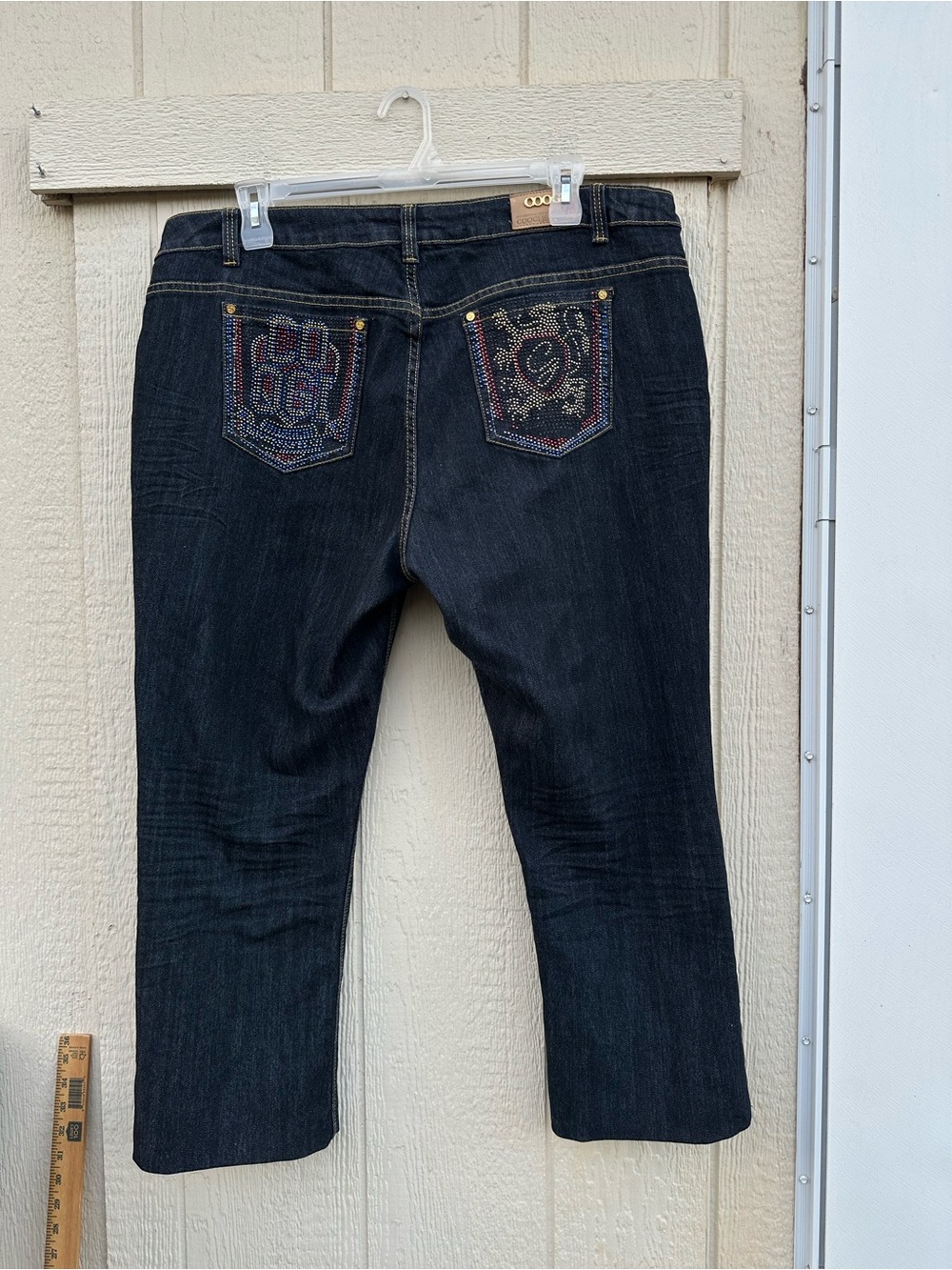 Coogi Embellished Jeans Womens Size 22W Relaxed Embroidered Dark Denim Y2K